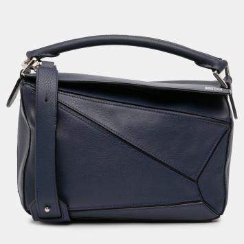 مملوكة مسبقًا Loewe Blue Small Calfskin Puzzle Satchel