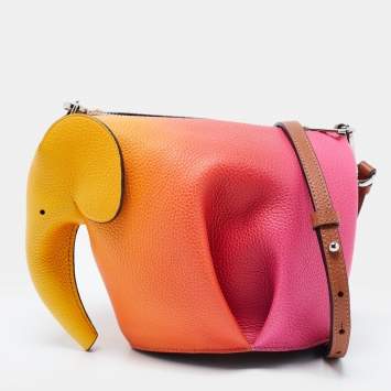 Pre Owned Loewe Multicolor Leather Mini Elephant Crossbody Bag
