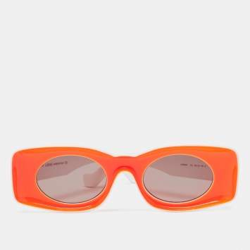 Pre Owned Loewe Orange/White LW400331 Paula's Ibiza Oval Sunglasses