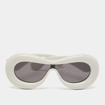 Pre Owned Loewe Light Grey LW400991 Inflated Round Sunglasses