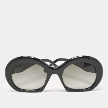 Pre Owned Loewe Black/Grey Gradient LW40077I Oval Sunglasses