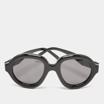 Pre Owned Loewe Black LW40105l Frame Oval Sunglasses