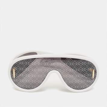 Pre Owned Loewe Black/Black LW40108I Logo Shield Sunglasses