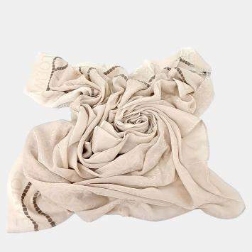Pre Owned Loewe Beige Cotton Scarf