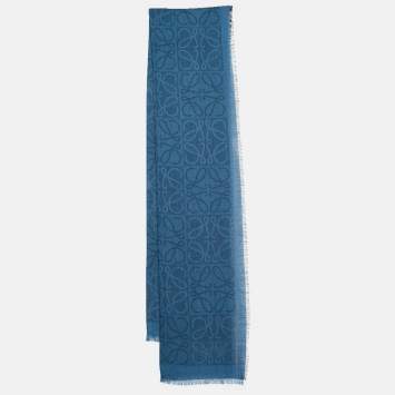 Pre Owned Loewe Blue Angaram Jacquard Stole