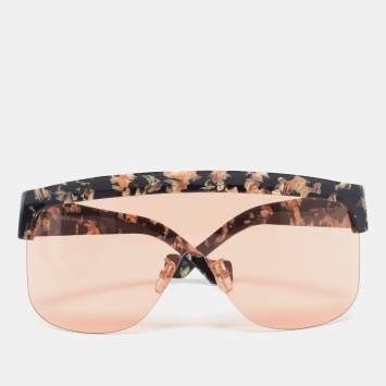 Pre Owned Loewe Orange/Black LW40034U Floral Mask Shield Sunglasses