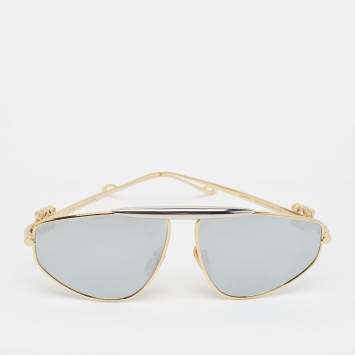 مملوكة مسبقًا Loewe Grey Mirrored LW40116U Anagram Aviator Sunglasses 
