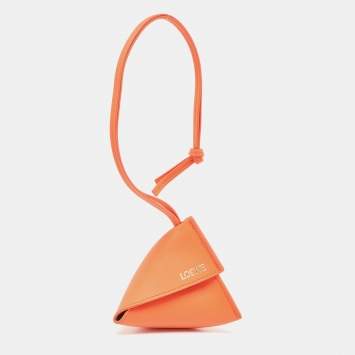 Pre Owned Loewe Orange Leather Puzzle Fold Charm