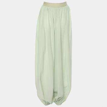 Pre Owned Loewe Green Cotton Harem Trousers M