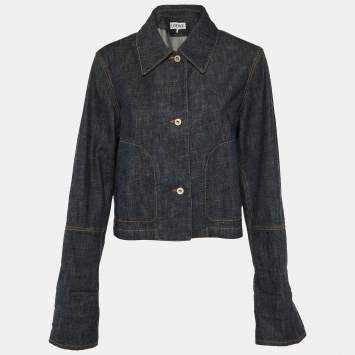 Pre Owned Loewe Navy Blue Denim Workwear Jacket L