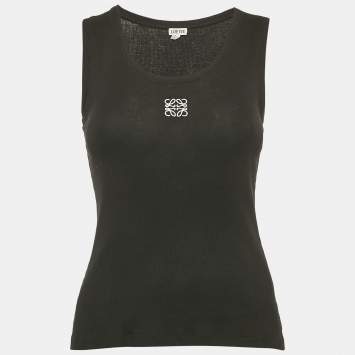 Loewe Black Anagram Embroidery Rib Knit Tank Top S