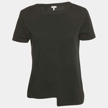 Pre Owned Loewe Black Anagram Embroidered Jersey T-Shirt M
