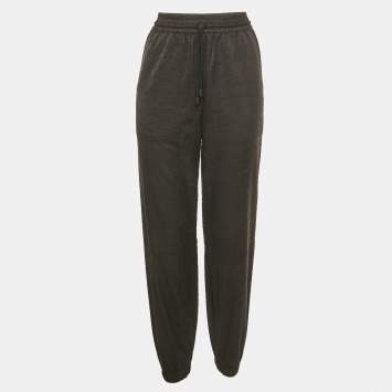 Pre Owned Loewe Black Anagram All-Over Nylon Blend Joggers XS