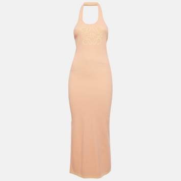 Pre Owned فسُتان بقصة تانك مزيّن بحياكة مضلعة بلوني زهري/أصفر من لويفي + بولا إيبيزا مقاس صغير