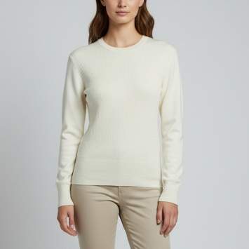 Pre Owned Loro Piana Cream Cashmere Crew Neck Sweater S