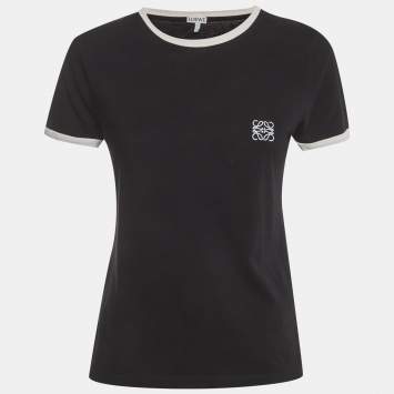 Pre Owned Loewe Black Jersey Short Sleeve T-Shirt S