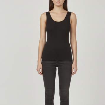 مملوكة مسبقًا Loewe Black Anagram Embroidered Rib Knit Tank Top M