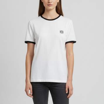 Pre Owned Loewe White Cotton Short Sleeve Anagram T-Shirt M 