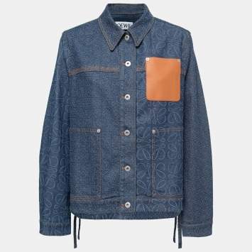 Pre Owned Loewe Blue Anagram Denim Workwear Jacket S