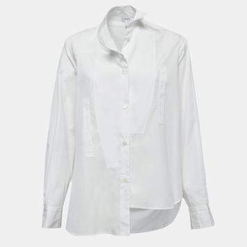 Pre Owned Loewe White Cotton Button Front Full Sleeve Oversized Shirt S