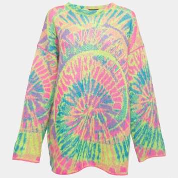 Pre Owned Loewe Paula's Ibiza Multicolor Tie-Dyed Wool Blend Jumper M