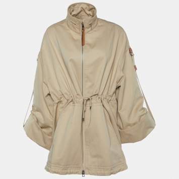Pre Owned Loewe Beige Cotton & Linen Military Coat L