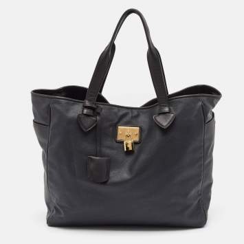 Pre Owned Loewe Black Coated Canvas Shopper Tote