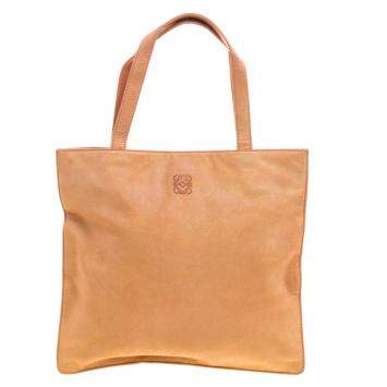 Pre Owned Loewe Metallic Brown Suede Mini Flat Tote