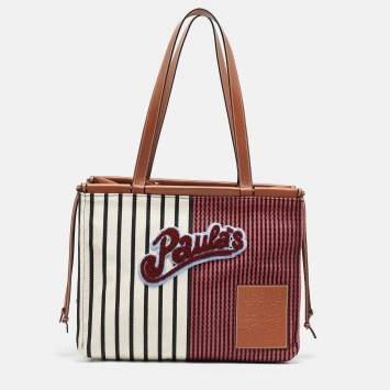 Pre Owned Loewe x Paula's Ibiza Multicolor Stripe Cushion Tote