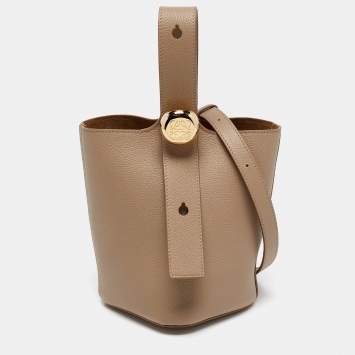Pre Owned Loewe Beige Leather Mini Bucket Bag