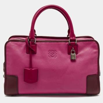 Pre Owned Loewe Tricolor Leather Amazona 36 Satchel