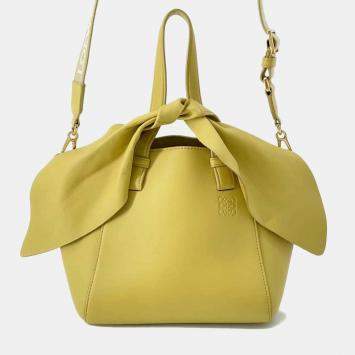 Pre Owned Loewe  Yellow Hammock Nugget Bunny Leather Bag