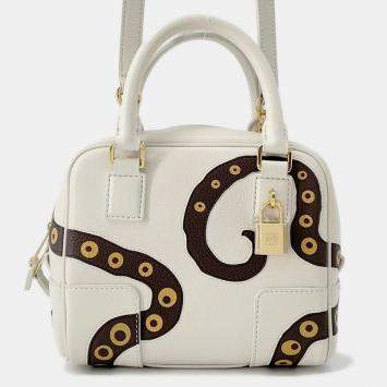 Pre Owned Loewe Amazonas White/Brown Leather Size 16
