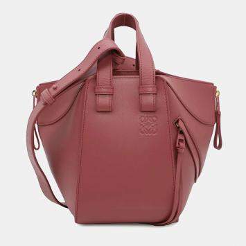  Loewe Plum Rose Leather Hammock Compact Bag