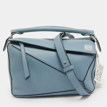 Loewe Light Blue Leather Small Puzzle Shoulder Bag