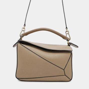 Loewe Puzzle Bag Beige Calf Leather Size Small