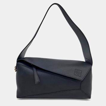 Loewe Black Leather Puzzle Hobo Bag
