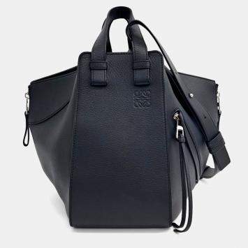 Pre Owned Loewe Black Leather Hammock Bag Small