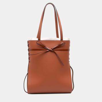 Pre Owned Loewe Brown Leather Ikebana Tote