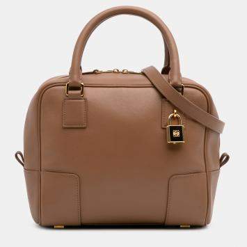 Pre Owned Loewe Brown Leather Amazona Square 19