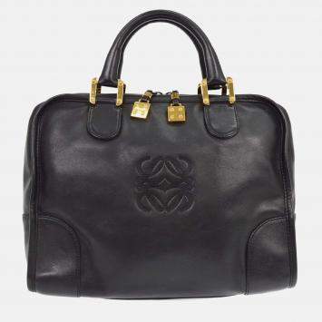 Pre Owned Loewe Amazona 32 Black Leather Handbag