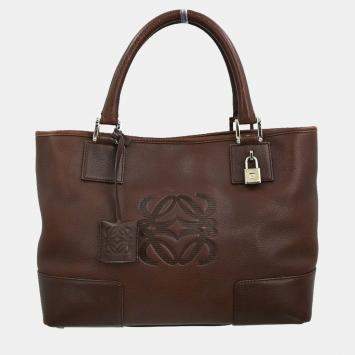Pre Owned Loewe Brown Fusta 30 Tote Bag