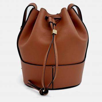 Pre Owned Loewe Brown Leather Balloon Bucket Bag