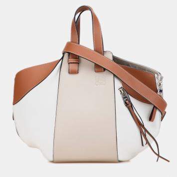 Pre Owned Loewe Multicolor Small Tricolor Leather Hammock Satchel