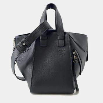 Pre Owned Loewe Hammock Black Leather Size Compact