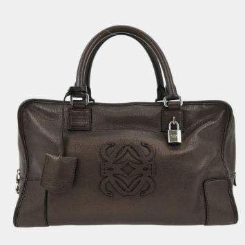Pre Owned Loewe Metallic Brown Amazona 36 Handbag 060910