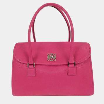 Pre Owned Loewe Pink Leather Handbag