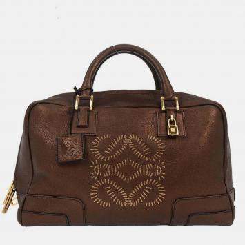 Pre Owned Loewe Bronze Leather Amazona 36 Handbag
