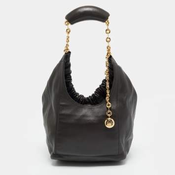 Pre Owned Loewe Squeeze Small Choco Brown Leather Shoulder Bag