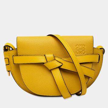 مملوكة مسبقًا Loewe Yellow Mini Leather Gate Crossbody